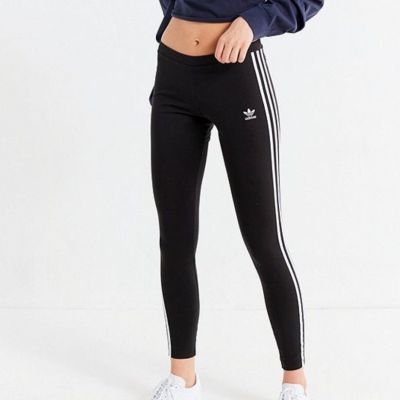 Women’s adidas Original 3 Stripe Tights- Black Size S
